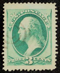 U.S. Used Stamp Scott #158 3c Washington, Jumbo. Bullseye Cancel. Choice!