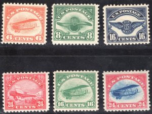 MOMEN: US STAMPS #C1-C6 MINT OG H SET LOT #76848*