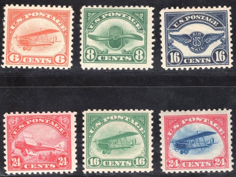 MOMEN: US STAMPS #C1-C6 MINT OG H SET LOT #76848*