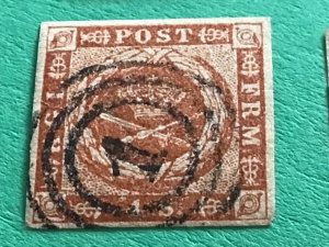 Denmark 4 early used stamps A12030