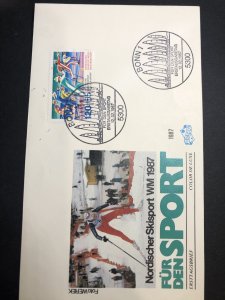 Germany 1987 Sport help - World Nordic Skiing Championships, Oberstdorf FDC