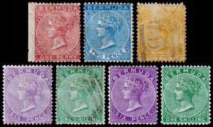 Bermuda Scott 1-3, 5-6, 8-9 (1865-1903) Mint/Used H OG F-VF, CV $852.00 C