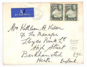 BERMUDA Cover *GOLF CLUB*Imprint Hamilton Air Mail Herts BANK 1948 AM148
