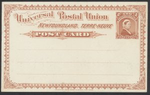 Newfoundland Unused #P2 2c Victoria UPU Card