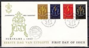 Suriname, Scott cat. B104-B107. 40th Anniversary of Scouting. First day cover. *