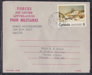 Canada -Feb 1973 Forces Air Letter, Tan Son Nhut, South Vietnam
