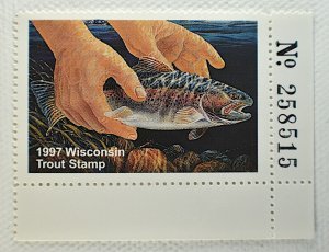 US WISCONSON TROUT STAMP MNH, 1997