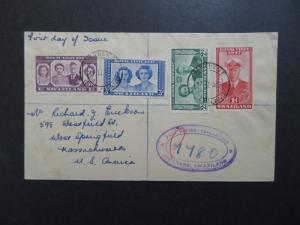 Swaziland 1947 Royal Visit FDC Mailed to USA - Z8478