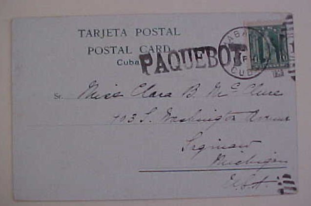 CUBA  PAQUEBOT HABANA 1909