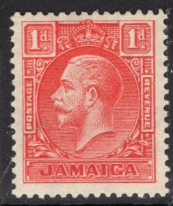 JAMAICA SG108 1929 1d SCARLET DIE I MTD MINT 