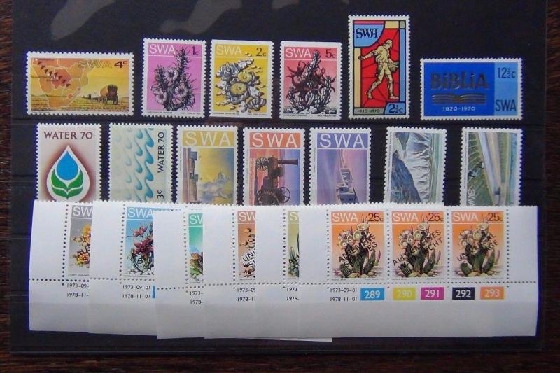 South West Africa 1970 1978 sets Succulents Bible Water Suffrage Monuments MNH 