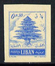 Lebanon 1953 Cedar Tree 0p50 imperf single printed on the...