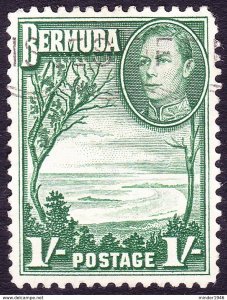 BERMUDA 1952 KGVI 1/- Bluish-Green SG115a Fine Used