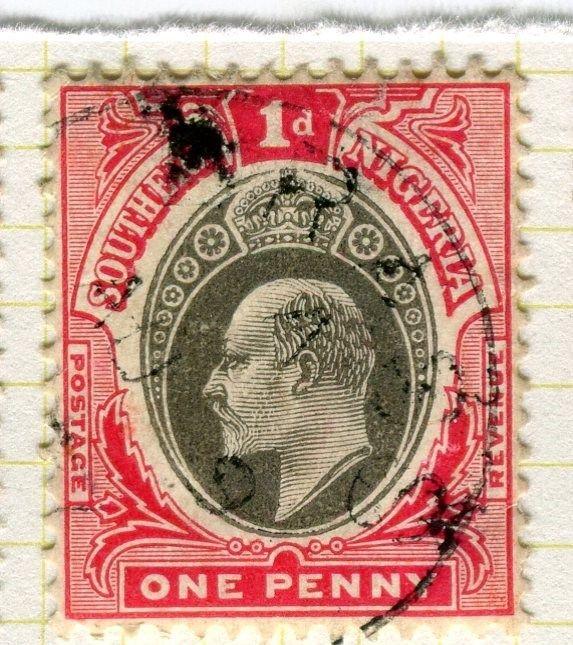 SOUTHERN NIGERIA;  1904 early Ed VII  issue fine used 1d. value