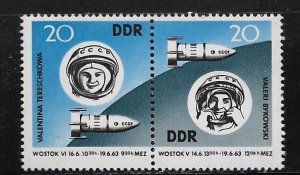 DDR, 656A, MNH, PAIR, SPACE FLIGHTS OF VALERI BYKOVSKI