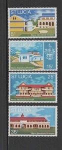 ST. LUCIA #316-319 1972 EDUCATION COMPLEX MINT VF NH O.G