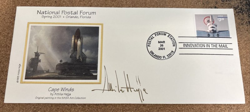 Attila Hejja Artist Signed  Cape Winds Space Shuttle Cover 944i