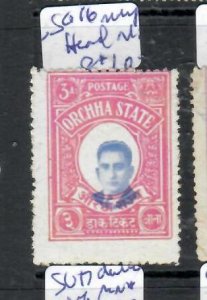 INDIA NATIVE STATE  ORCHHA  3A  SG 16 HEAD SHIFT   MNH   P0314B H