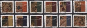 France 5996-6006 (used set of 12) “Dans le Circle” by Kandinsky (3/29/2021)