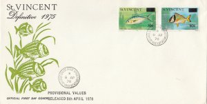 St. Vincent Scott 463-4 FDC - 1976 Provisional Issue