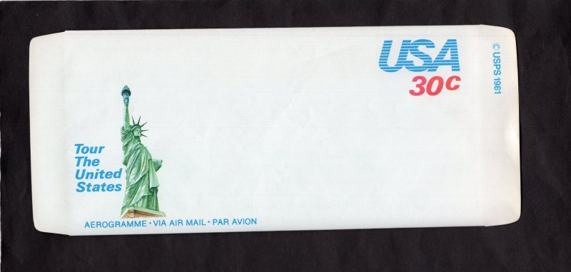 UC54 USA Aerogramme, unused folded