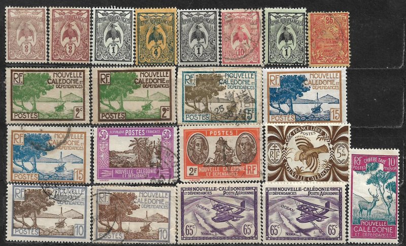 COLLECTION LOT OF 21 NEW CALEDONIA 1905+ STAMPS CLEARANCE