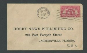 1926 Jacksonville Fl Hobby News Publiching Co W/Liberty Bell #627