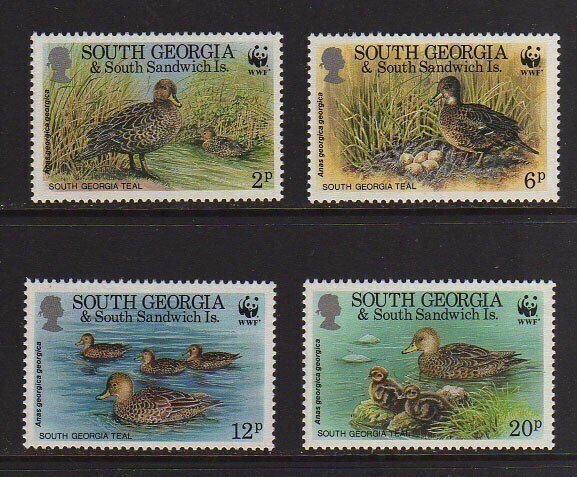 South Georgia 1992 Sc 162-165 WWF set MNH