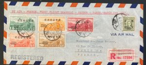 1947 Shanghai China First Flight Airmail Cover FFC To Paris France Via Saigon