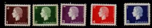 Canada Sc 401-05p 1963 QE II Winnipeg Tagged stamp set mint  NH