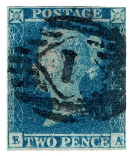 (I.B) QV Postal : 2d Blue (SG 14)