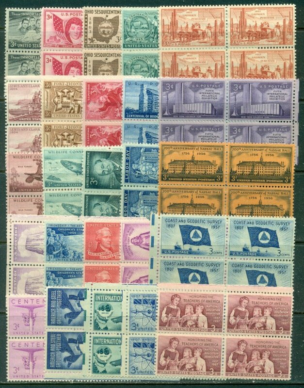 25 DIFFERENT SPECIFIC 3-CENT BLOCKS OF 4, MINT, OG, NH, GREAT PRICE! (31)