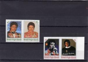 British Virgin Islands 1985 Michael Jackson Unissue IMPERFORATED 55c/$1.50 MNH