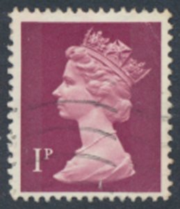 GB Machin 1p  SC# MH23 Used  2 phos bands  see details & scans