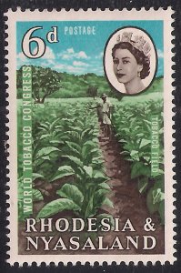 Rhodesia & Nyasaland 1963 QE2 6d World Tobacco Congress MM SG 44 ( H318 )
