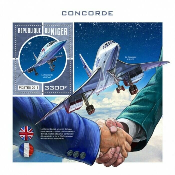 HERRICKSTAMP NEW ISSUES NIGER Concorde S/S