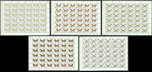 85 Ussr Russia 1987 Flora & Fauna Butterflies !!! 5 Full Sh 36Set Mnh