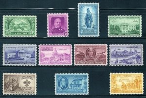 PCBstamps  1950 Commemoratives Year Set, #987-997, (11 varieties), (2)