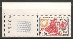 St Pierre & Miquelon SC 377 w/tab MNH