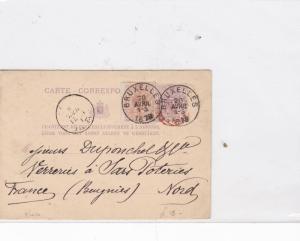 belgium 1878 to france stamps postcard Ref 9988