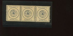 EASTMAN KODAK PRIVATE VENDING TEST bLUE Coil Strip of 3 Stamps NH (Bx 3934)