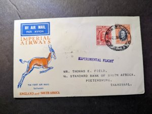 1931 S Rhodesia Airmail First Flight Cover FFC Bulawayo to Pietersburg Transvaal