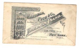 US ALL OVER PICTORIAL PIANO HARDMAN & PICK AD #205 cat.$27.50 NEW YORK