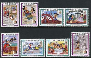 Gambia 560-7 MNH Disney, Life on the Mississippi, Grimm, Mark Twain