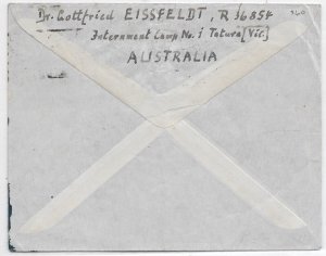 German POW, Tatura, Australia to Oberbayern, Germany 1946 Airmail, Cens (C5820)