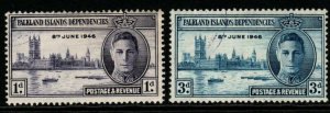 FALKLAND IS.DEP. SGG17/8 1946 VICTORY FINE USED