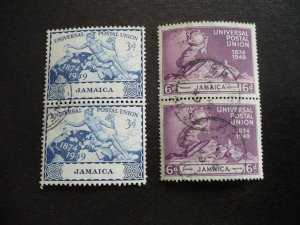 Stamps - Jamaica - Scott# 144-145 - Used Part Set of 2 Stamps in Pairs