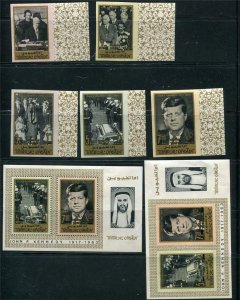 Qiwain 1965 Kennedy Perf+imperf Stamps and Souvenir Sheets MNH  6805