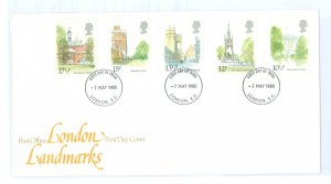 Great Britain 910-14 1980 Complete set on U/A, London Landmarks