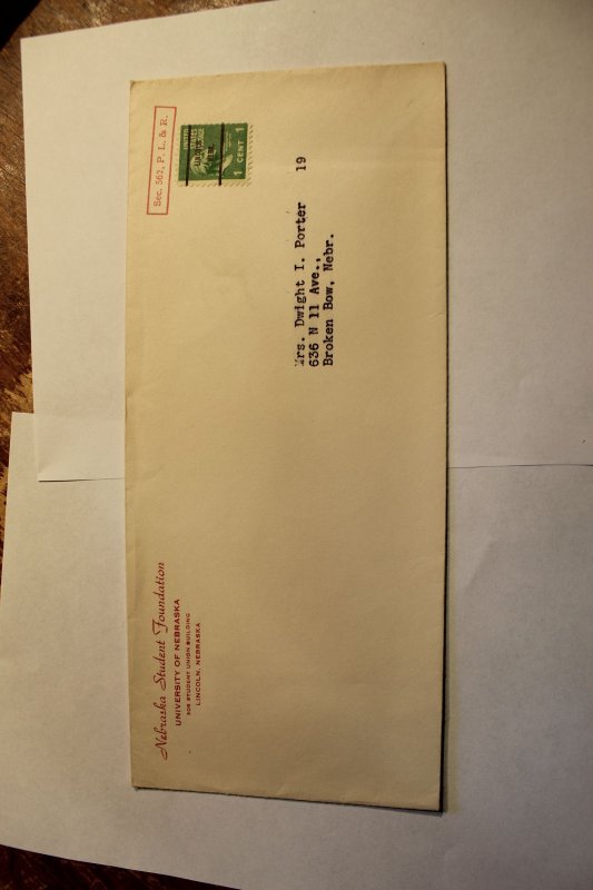 US 804 LINCOLN NEBR  PRECANCEL ON ADVERTISING COVER UNIVERSITY OF NEBRASKA